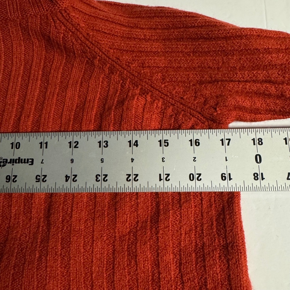 A Giannetti Women's Orange Merino Wool Ribbed Crop Turtleneck Sweater‎ Size S - Picture 5 of 7